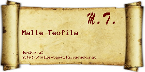 Malle Teofila névjegykártya